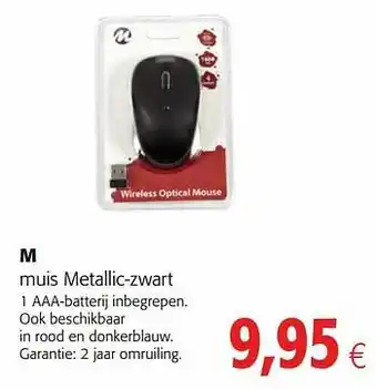 M muis metallic-zwart