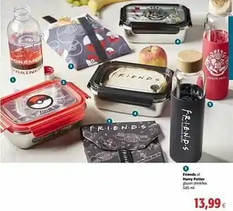 Friends of harry potter glazen drinkfles
