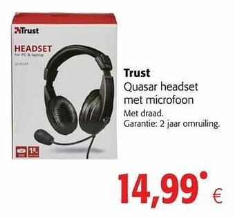 Colruyt Trust quasar headset met microfoon aanbieding
