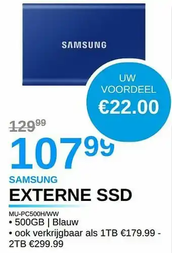 VCD Samsung externe ssd aanbieding