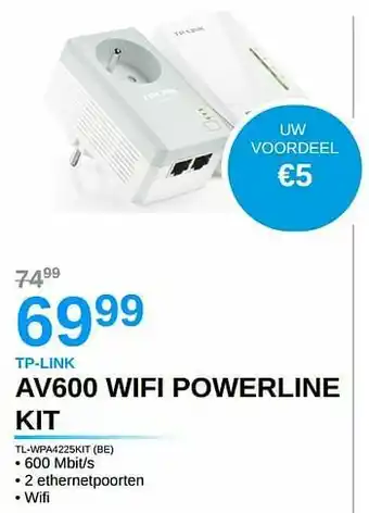 Tp-link av600 wifi powerline kit
