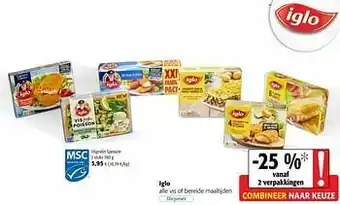 Colruyt Iglo visgratin spinazie aanbieding