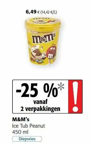 Colruyt M+m’s ice tub peanut aanbieding