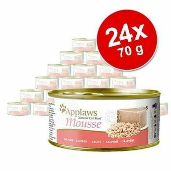 Zooplus 24x70g Mousse Zalm Applaws Kattenvoer aanbieding