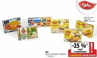Colruyt Iglo flapjes ham + kaas aanbieding