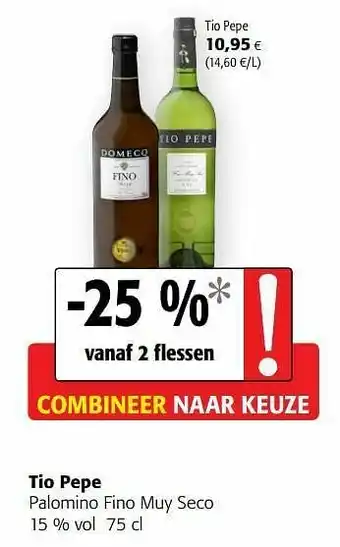 Colruyt Tio pepe palomino fino muy seco aanbieding