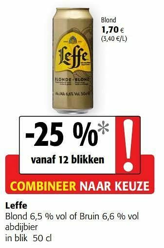 Colruyt Leffe blond of bruin abdijbier aanbieding
