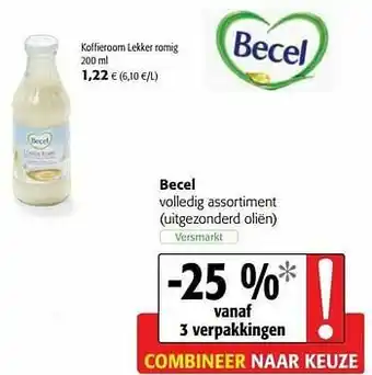 Colruyt Becel koffieroom lekker romig aanbieding