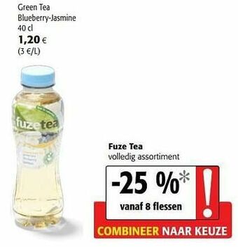 Colruyt Fuze tea green tea blueberry-jasmine aanbieding