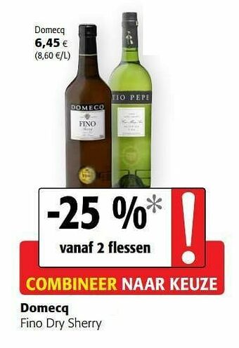 Colruyt Domecq fino dry sherry aanbieding