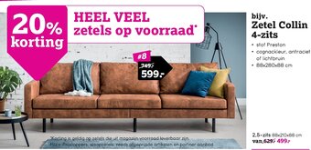 Leen Bakker Bijv. Zetel Collin 4-zits aanbieding