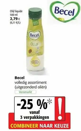 Colruyt Becel olijf liquide aanbieding