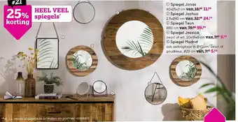 Leen Bakker Spiegel Jonas 40x25x3cm aanbieding