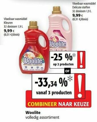 Colruyt Woolite volledig assortiment aanbieding