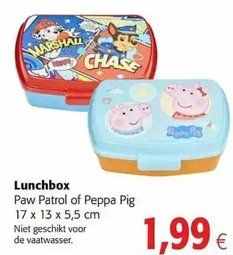 Lunchbox paw patrol of peppa pig