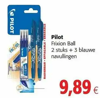 Colruyt Pilot frixion ball 2 stuks + 3 blauwe navullingen aanbieding