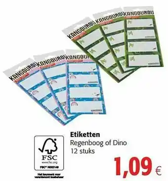 Colruyt Etiketten regenboog of dino aanbieding