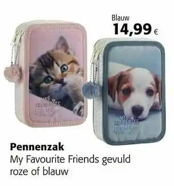 Colruyt Pennenzak my favourite friends gevuld blauw aanbieding
