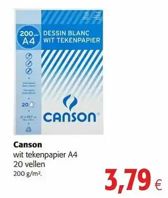 Colruyt Canson wit tekenpapier a4 aanbieding