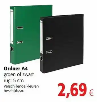 Colruyt Ordner a4 groen of zwart aanbieding