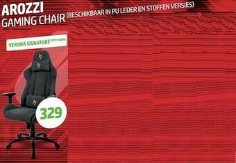 VCD Arozzi gaming chair verona signature soft fabric aanbieding