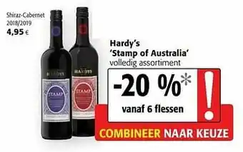 Colruyt Hardy’s shiraz-cabernet 2018-2019 aanbieding