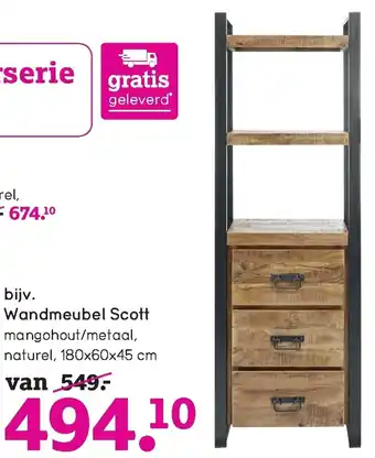 Leen Bakker Bijv. Wandmeubel Scott aanbieding