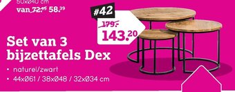 Leen Bakker Set van 3 bijzettafels Dex aanbieding