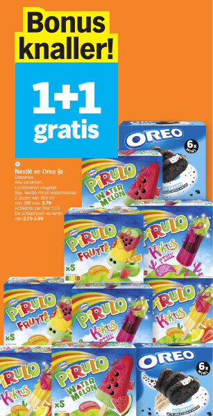 Albert Heijn Nestlé en oreo ijs aanbieding