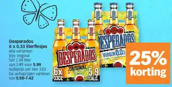 Albert Heijn Desperados 6 x 0.33 literflesjes aanbieding
