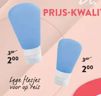 Lege flesjes voor op reis
