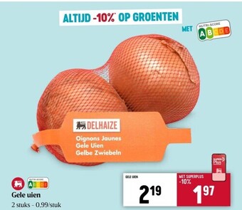 Delhaize Gele uien aanbieding