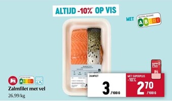 Delhaize Zalmfilet met vel aanbieding