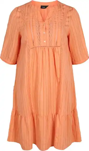 Bol.com Gestreepte viscose jurk met kanten lint aanbieding