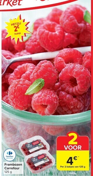 Carrefour Frambozen carrefour 125 g aanbieding