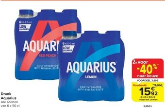 Carrefour Drank aquarius aanbieding