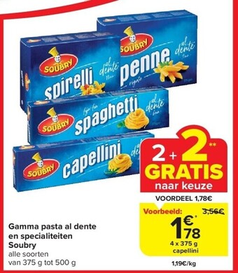 Carrefour Gamma pasta al dente en specialiteiten soubry aanbieding