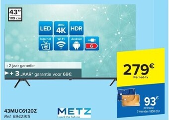 Carrefour Metz 43muc6120z uhd 4k led tv aanbieding