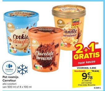 Carrefour Pot roomijs carrefour aanbieding