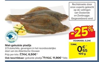 Carrefour Niet-gekuiste pladijs aanbieding