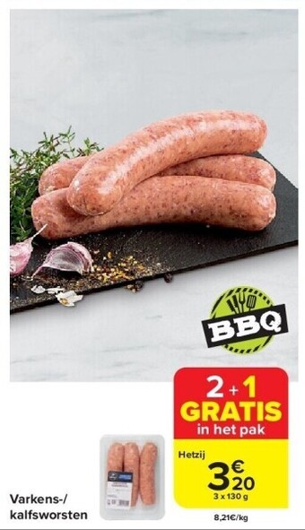 Carrefour Varkens-/ kalfsworsten aanbieding