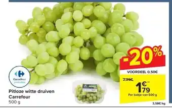 Pitloze witte druiven carrefour 500 g