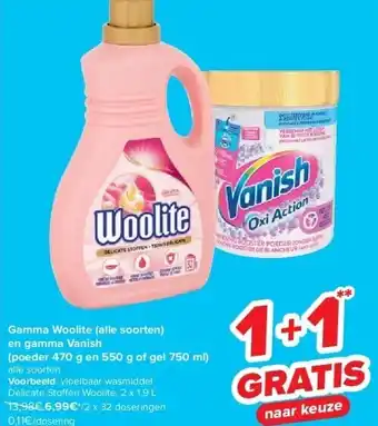 Carrefour Gamma woolite (alle soorten) en gamma vanish aanbieding