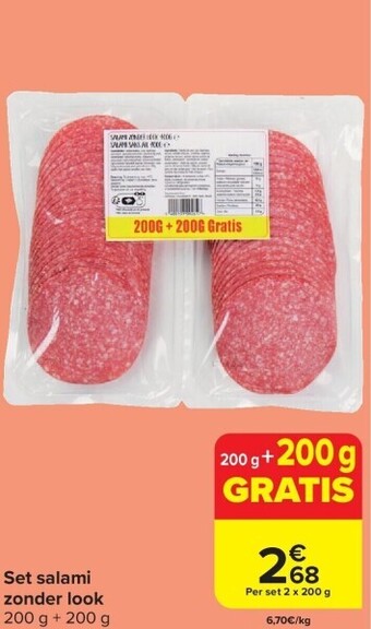 Carrefour Set salami zonder look aanbieding