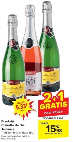 Carrefour Frankrijk clairette de die jaillance aanbieding