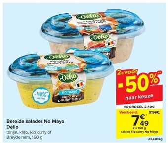 Carrefour Bereide salades no mayo délio aanbieding