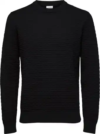 Bol.com Selected homme slhremy ls knit all stu crew neck w camp heren trui - maat l aanbieding
