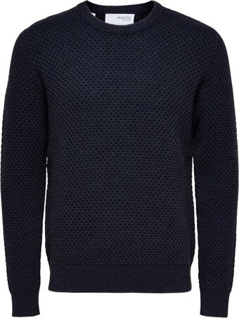 Bol.com Selected homme slhoctavian ls honeycomb crew neck w heren trui - maat s aanbieding