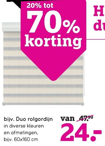 Leen Bakker Bijv. Duo rolgordijn aanbieding