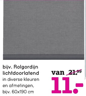 Leen Bakker Bijv. Rolgordijn lichtdoorlatend aanbieding